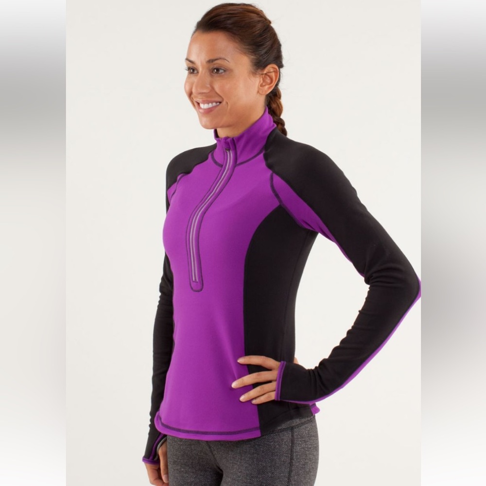 Lululemon Run: U-Turn Reversible Pullover Tender Violet / Black in size 6/8